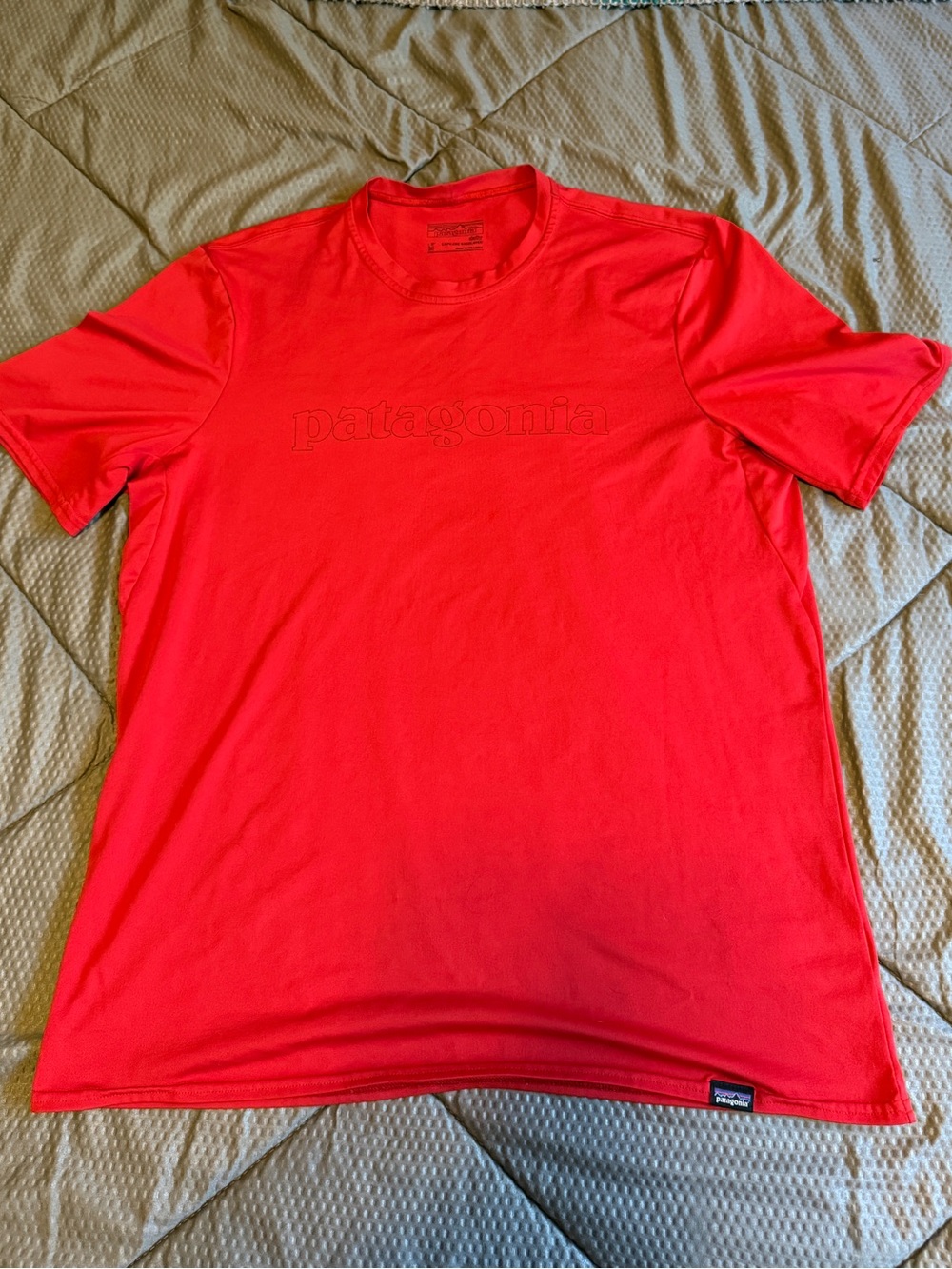 Patagonia Red Capilene Short-Sleeve Logo Tee